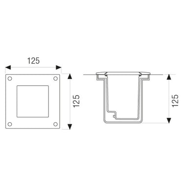 QUAD Lampada incasso LED anello inox + CS 72